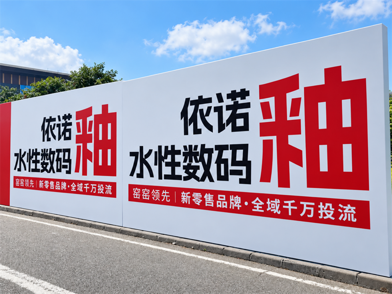 晴空下的红黑广告墙.png